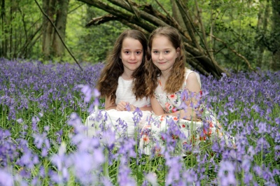 Children in the Bluebell woods